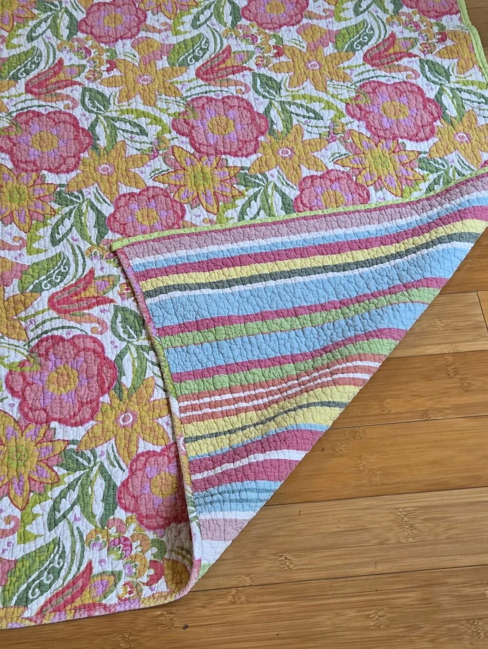 Cotton Reversible Bed Runner Quilt Bed Scarf Bench Cushion Topper Throw